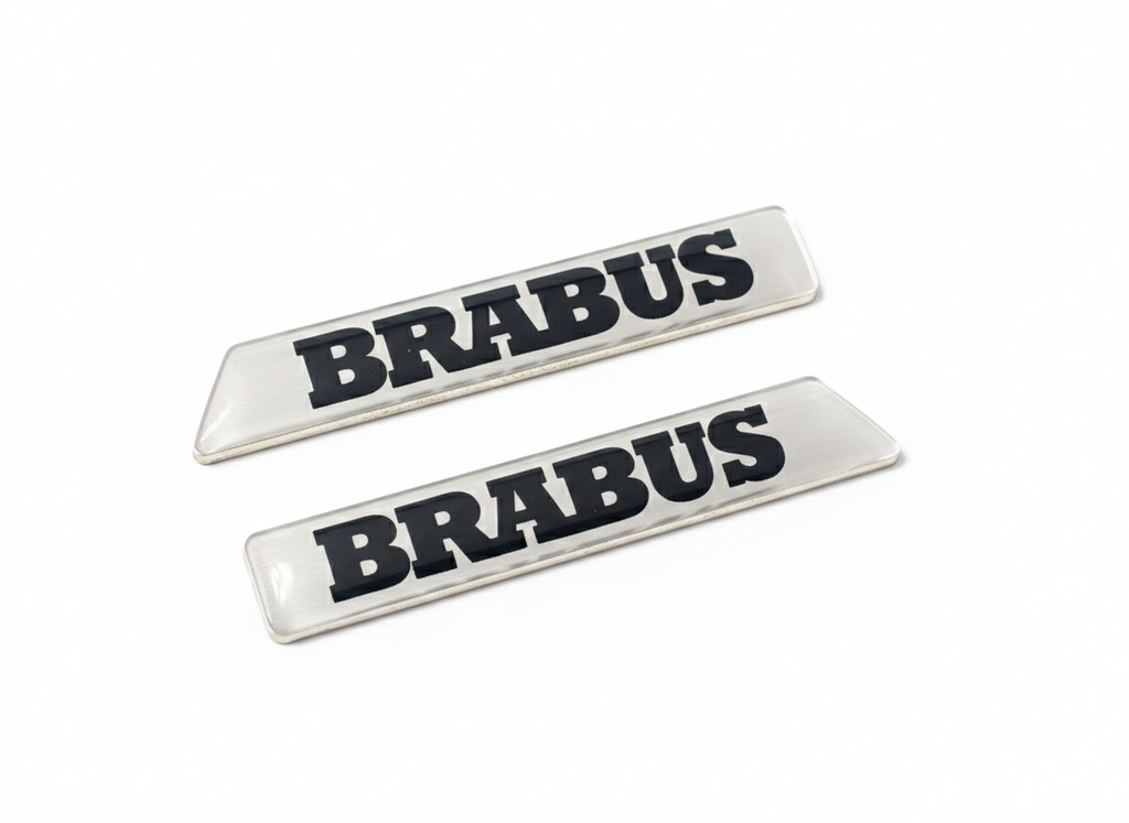 BRABUS Logo G-class 464 Silver/Black FENDER BADGE EMBLEM Set Of 2 Pcs genuine