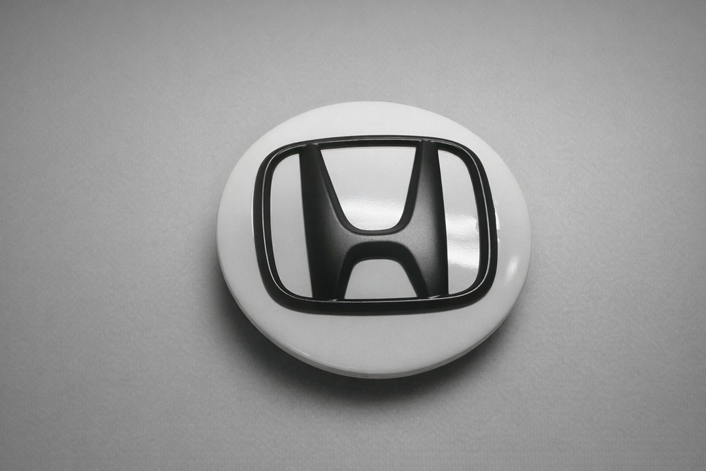 Honda Wheels Center Caps OEM Black on White 69mm Part# 44742 (Set of 4)