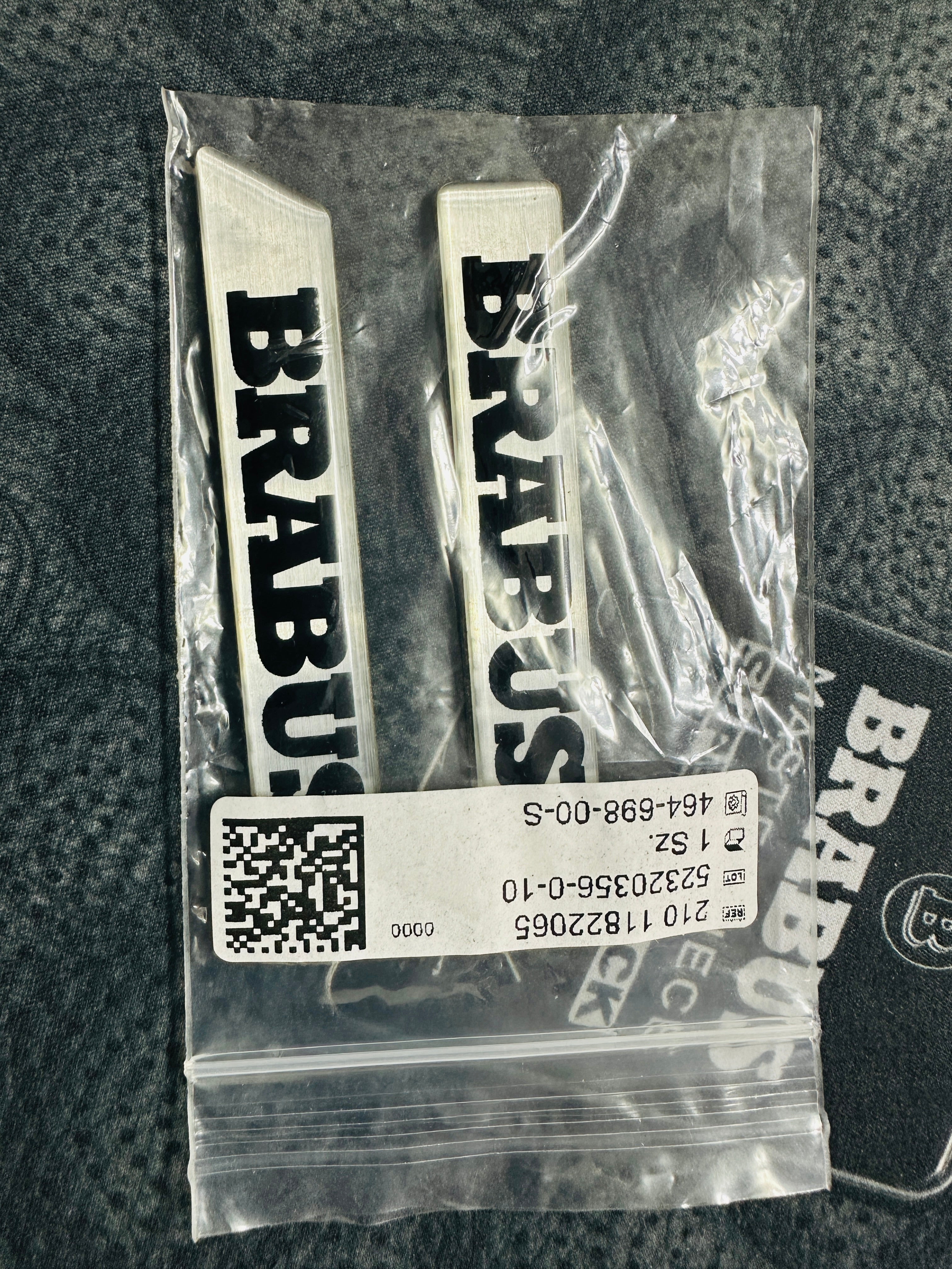 BRABUS Logo G-class 464 Silver/Black FENDER BADGE EMBLEM Set Of 2 Pcs genuine