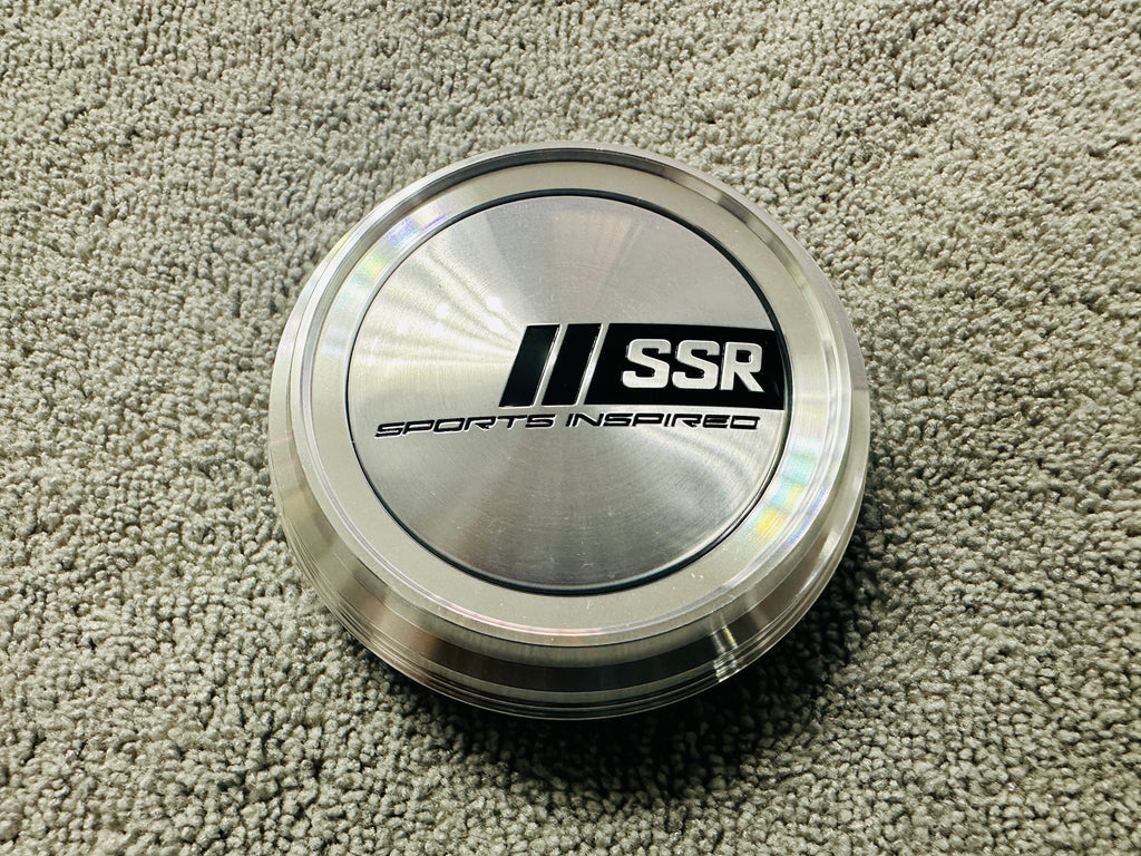 4× SSR Racing Sports Center Cap FLAT Type Low, Part #S244SI (SP4/MS3)