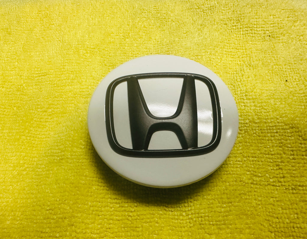 Honda Wheels Center Caps OEM Black on White 69mm Part# 44742 (Set of 4)