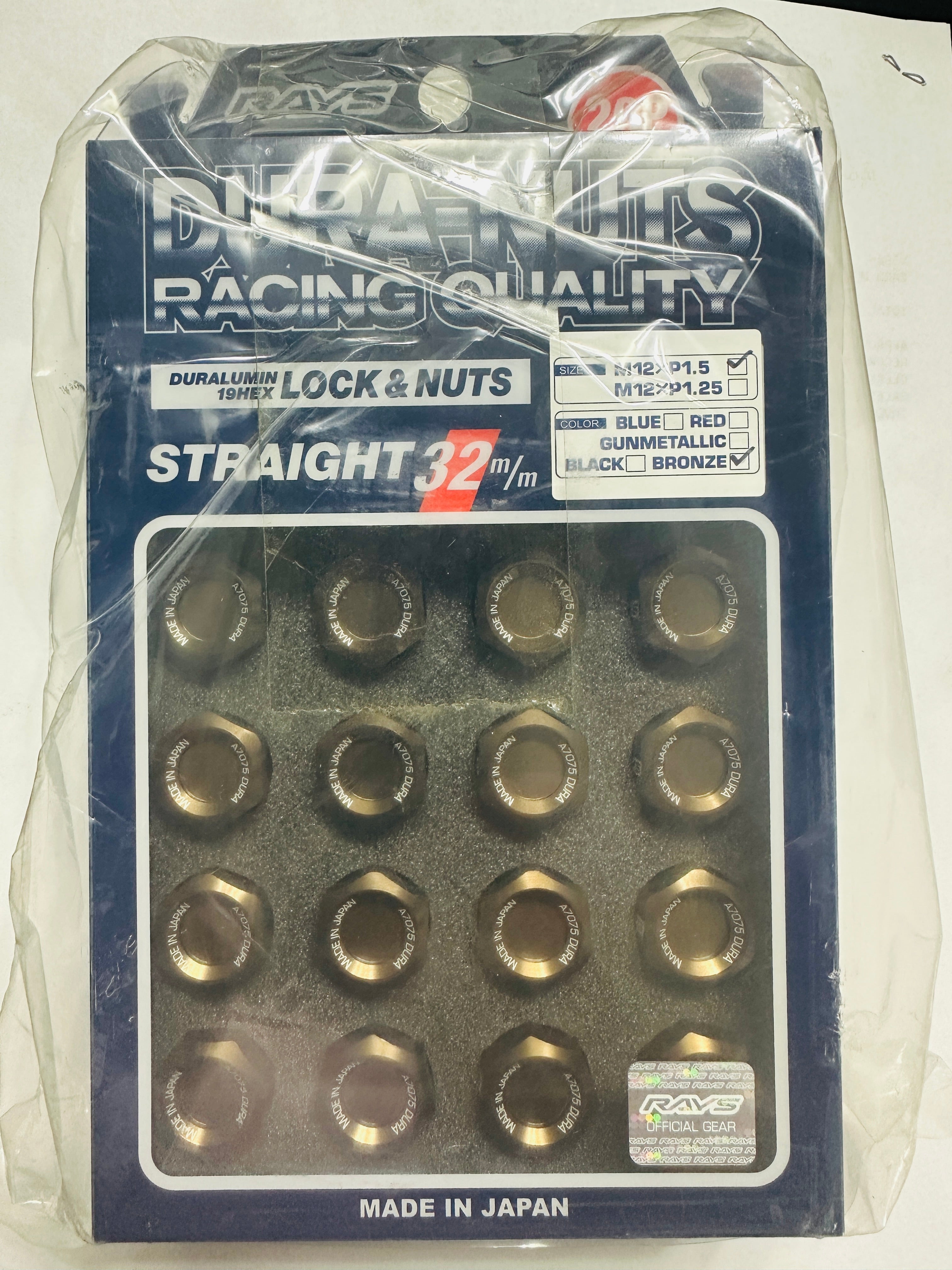 RAYS DURA-NUT L32 Straight Type 12×1.50 Bronze