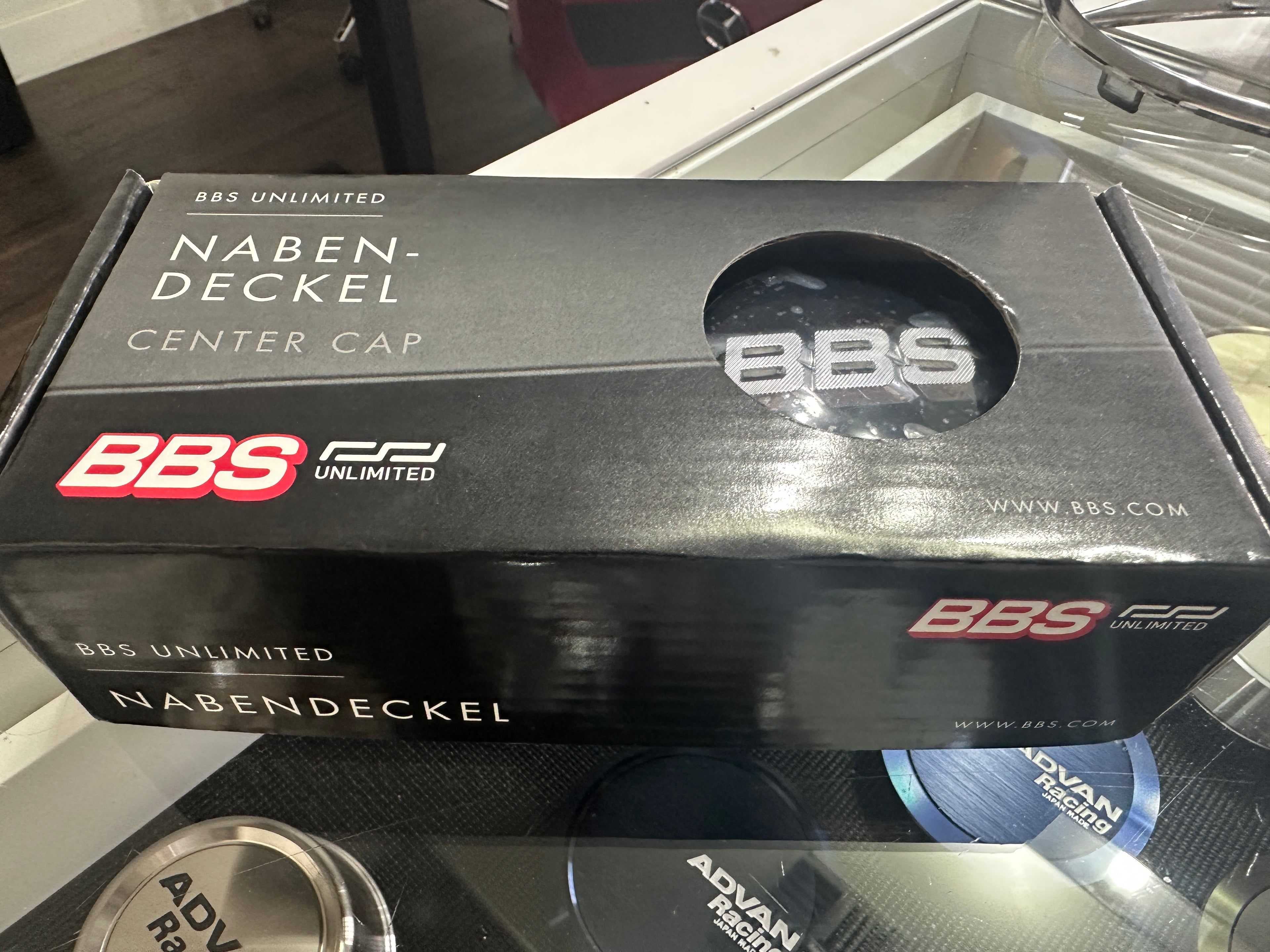 BBS 3D Center Cap (Set of 4) - 56mm - Black / Chrome 3D Logo