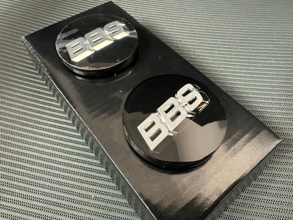 BBS 3D Center Cap (Set of 4) - 56mm - Black / Chrome 3D Logo