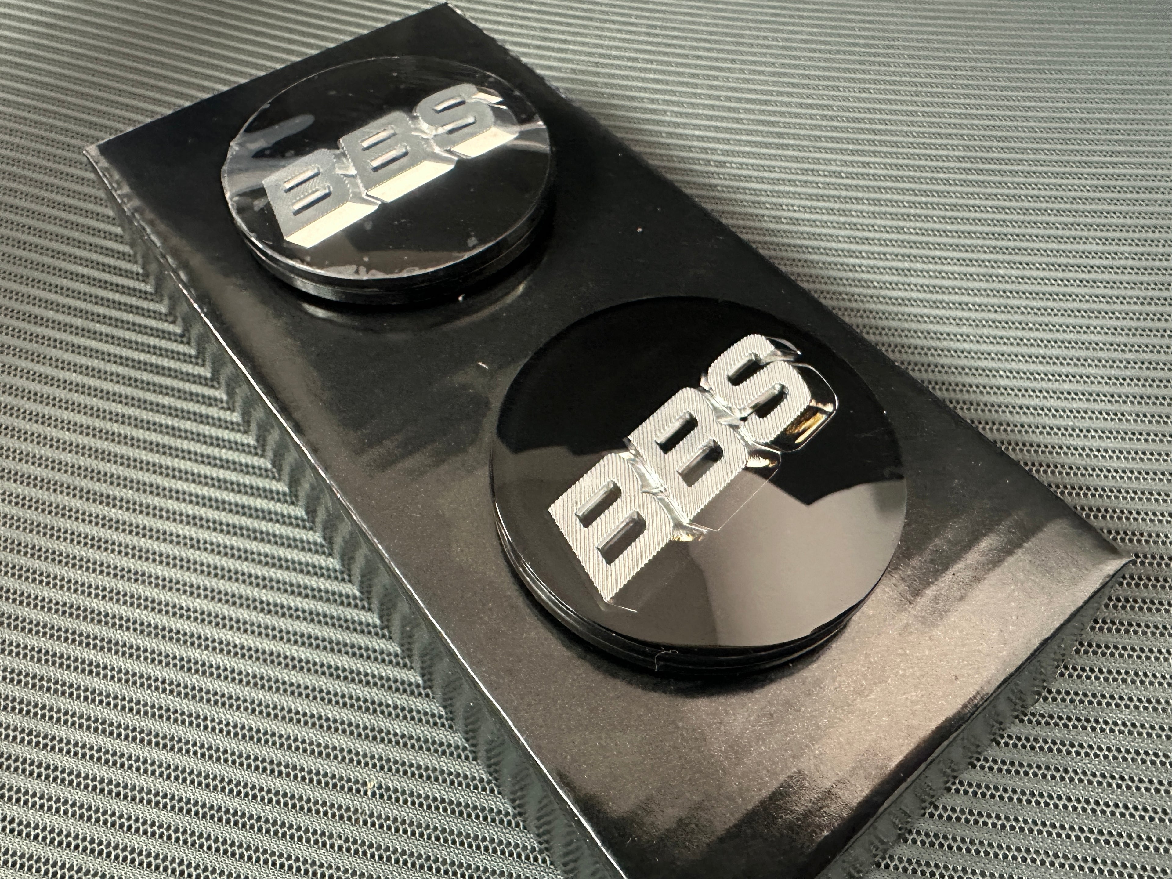 BBS 3D Center Cap (Set of 4) - 56mm - Black / Chrome 3D Logo