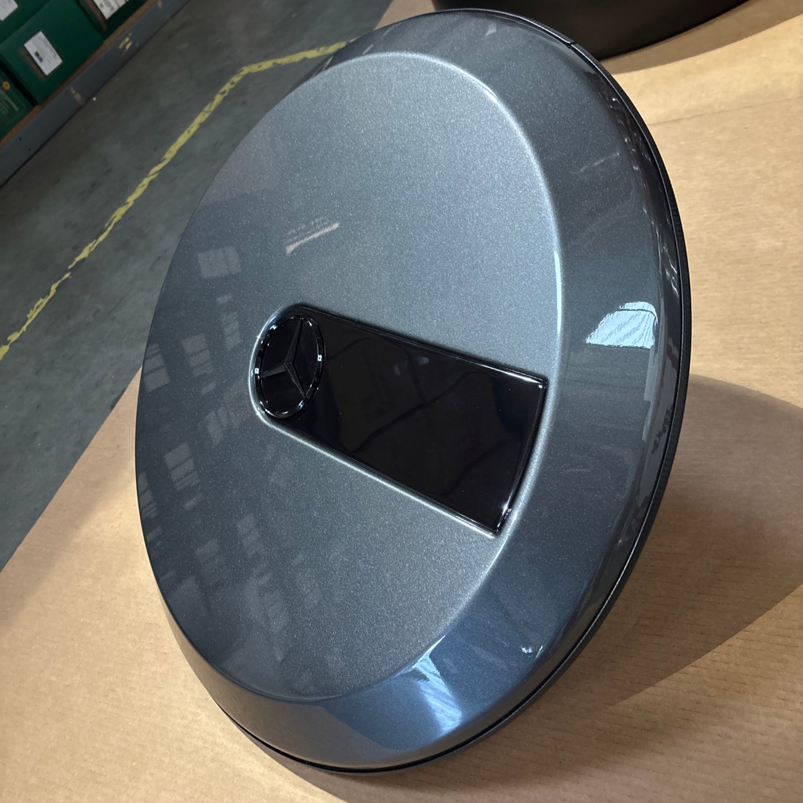 Mercedes Benz G-Wagon Spare Tire Cover Grey Metallic And Matte Black Tire Ring OEM W463