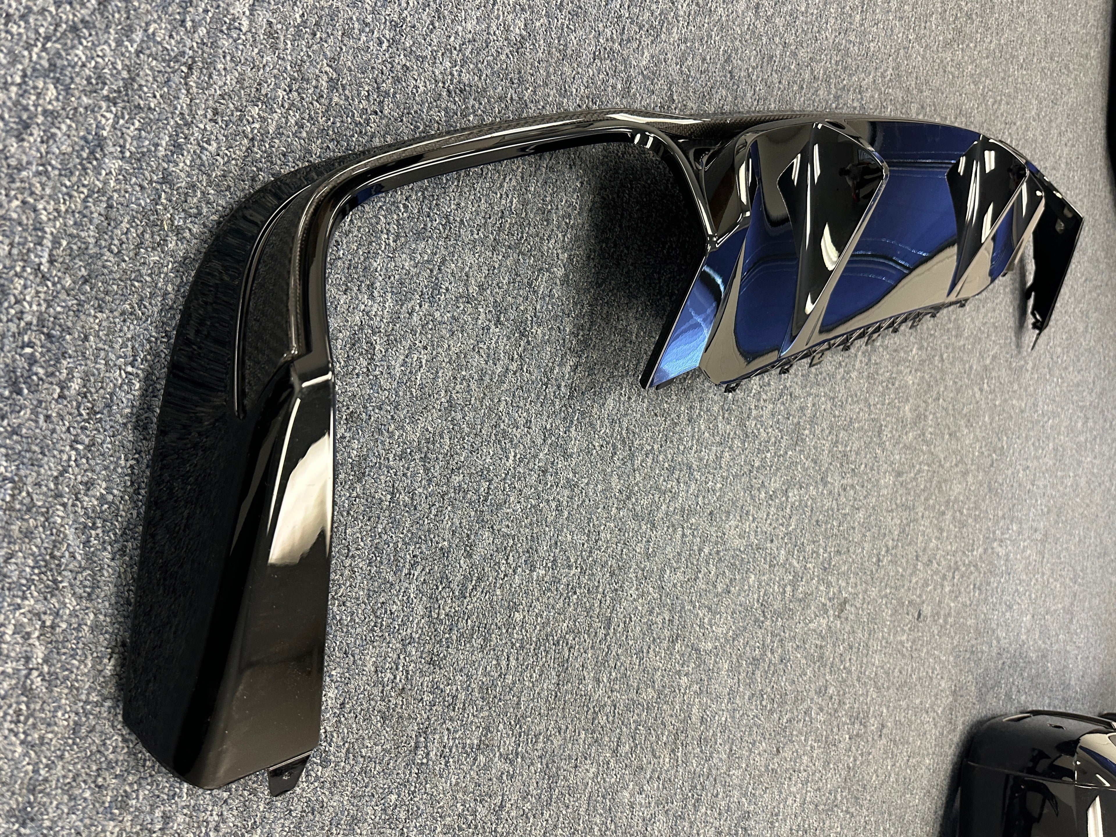 Mercedes Benz W213 E53 AMG Bumper Diffuser A2138855205 Black With Carbon Trim