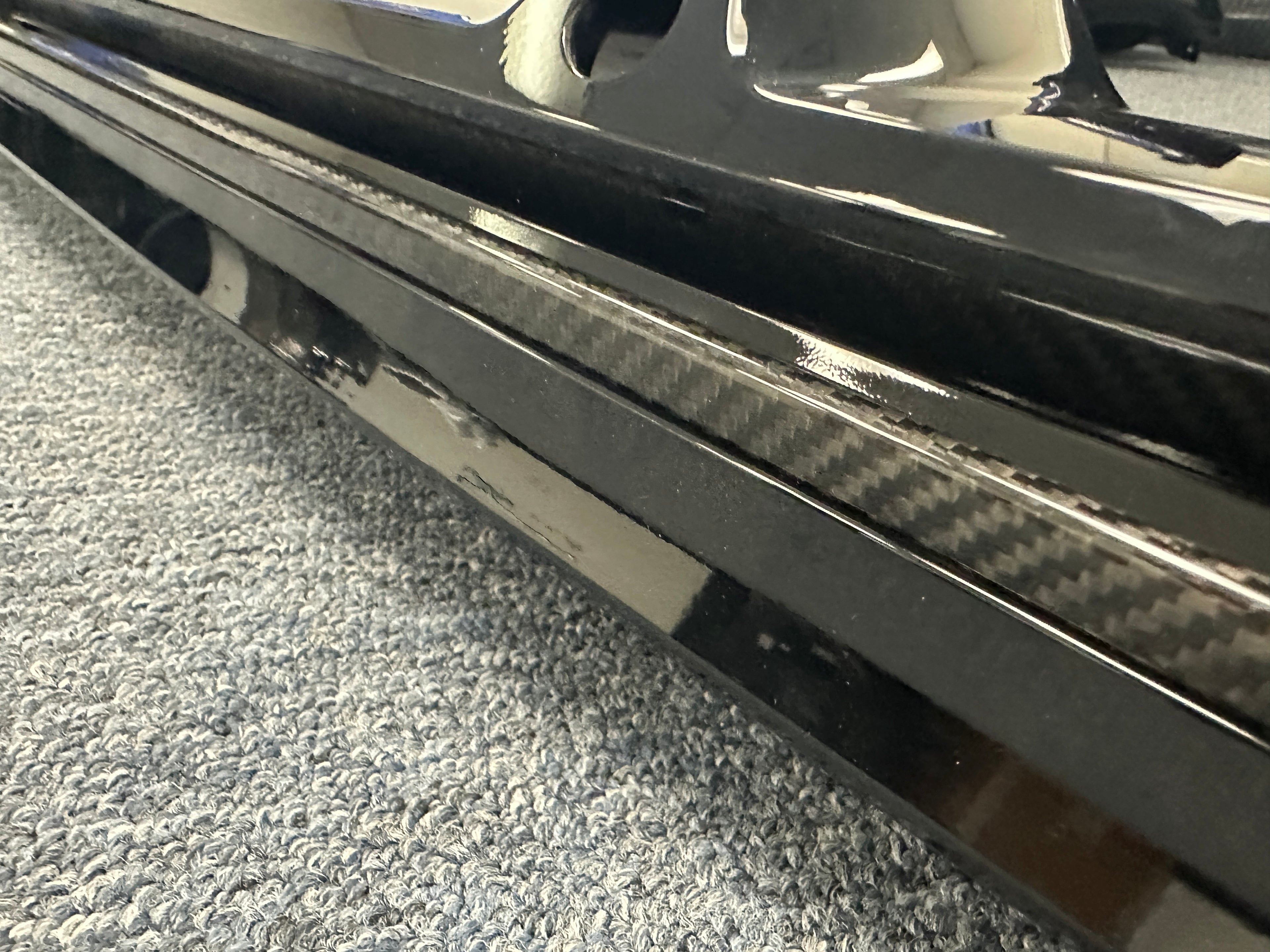 Mercedes Benz W213 E53 AMG Bumper Diffuser A2138855205 Black With Carbon Trim