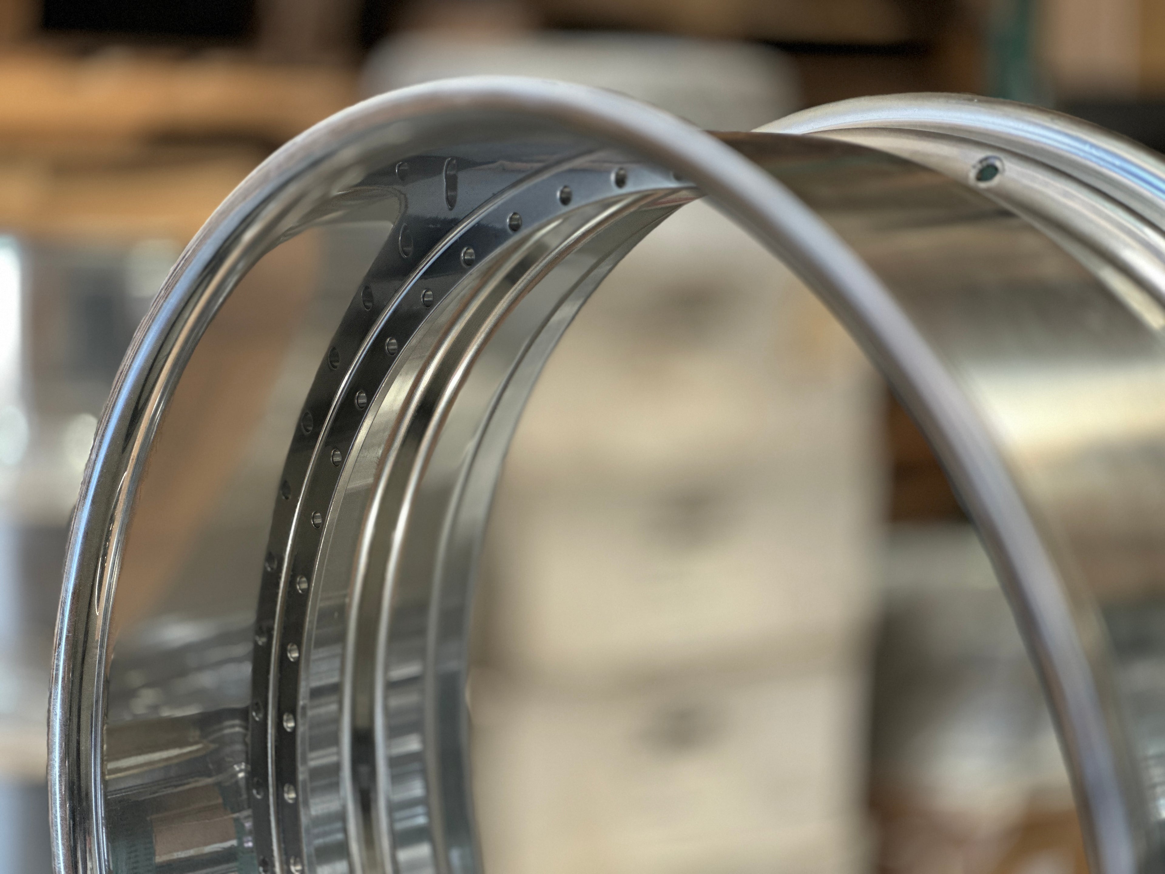 22 X 9 BARREL (2 Pc) Reverse with 2.5” lip Chrome Finish 40 Holes US