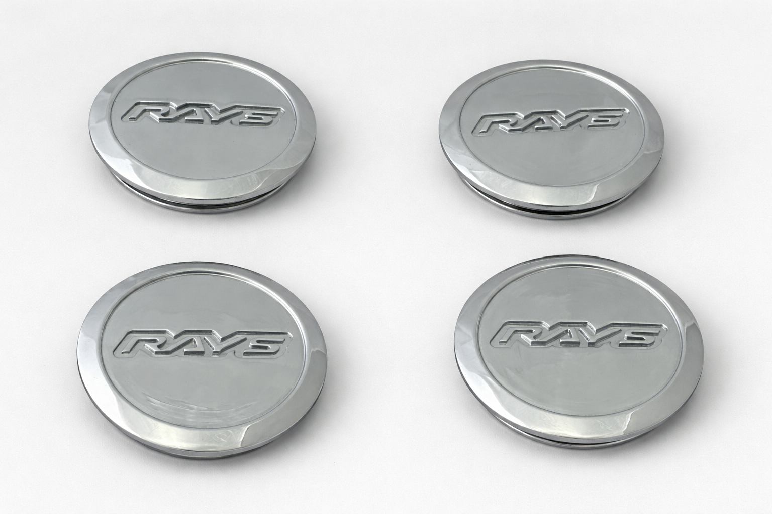 4× Volk Racing Rays ZE40/TE37ULTRA Center Cap STD Low O-Ring Type Chrome