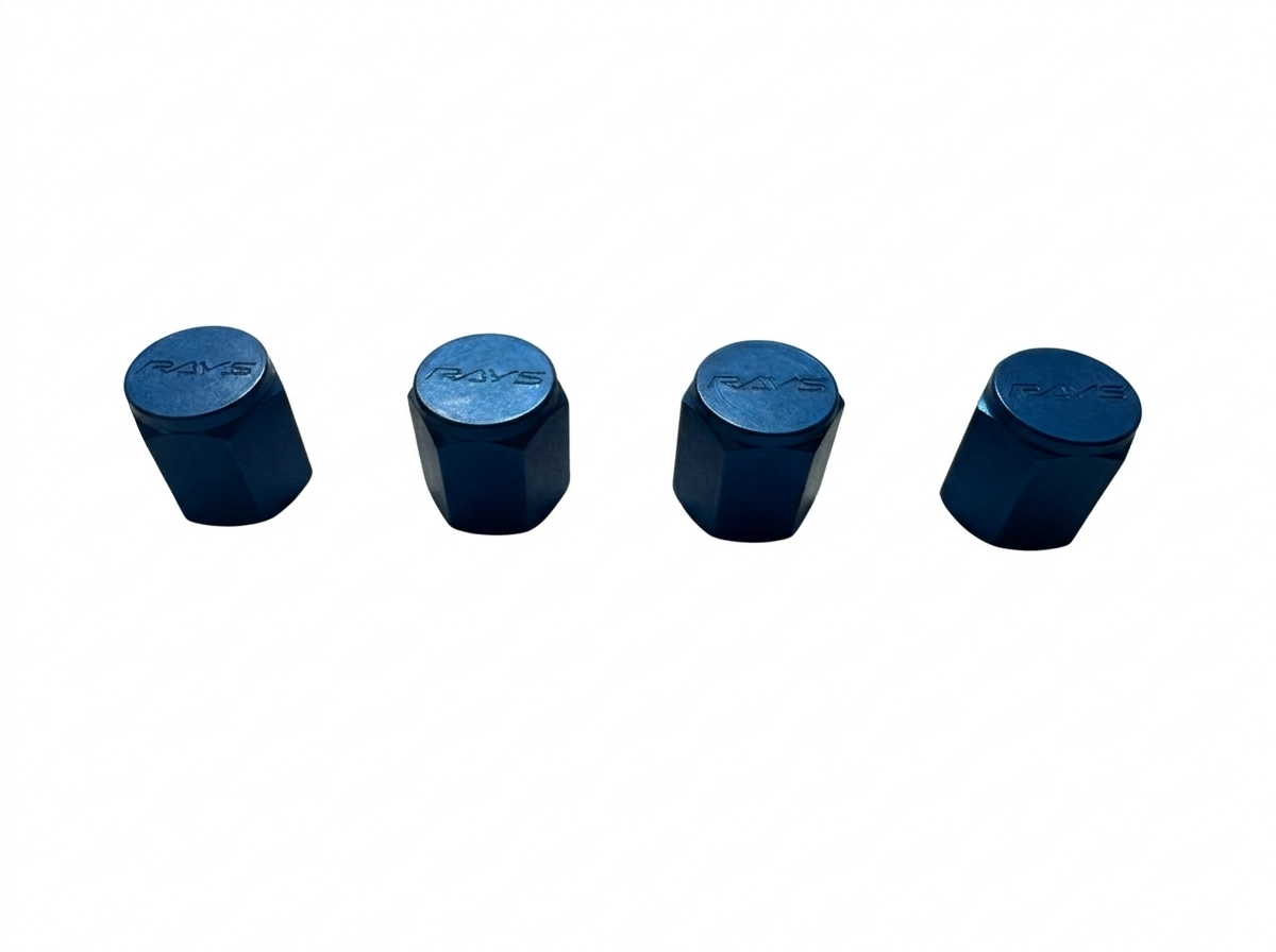 RAYS Aluminum Air Valve Cap (set of 4) Choose from: Black / Silver / Red / Blue