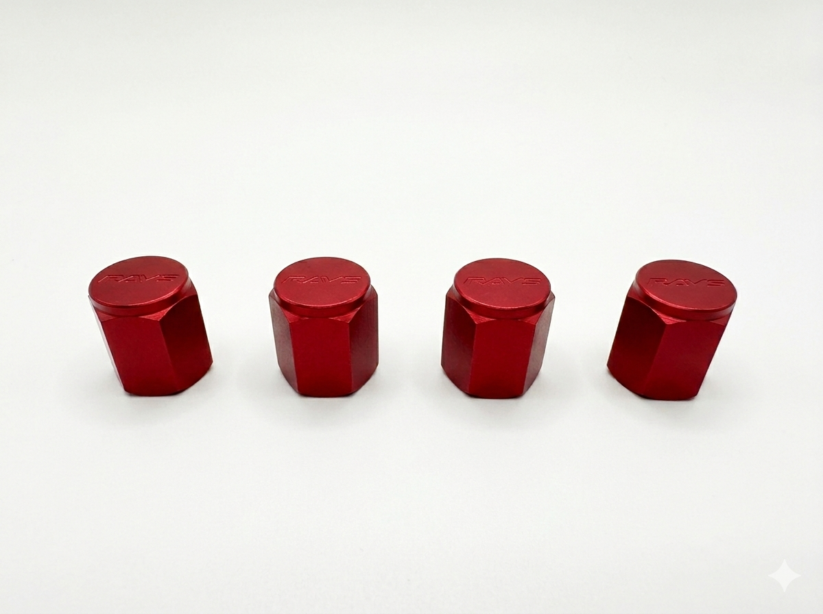 RAYS Aluminum Air Valve Cap (set of 4) Choose from: Black / Silver / Red / Blue