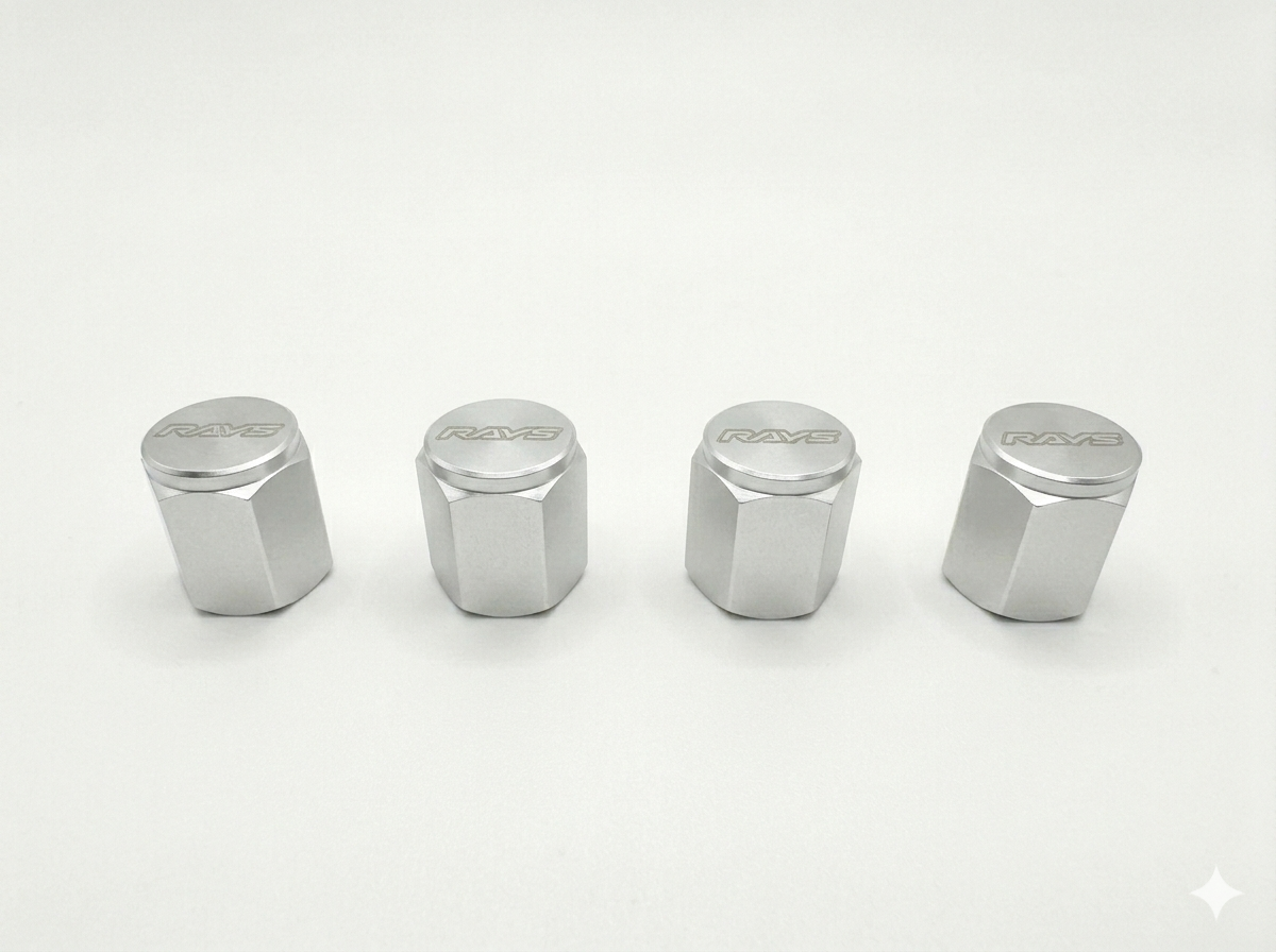 RAYS Aluminum Air Valve Cap (set of 4) Choose from: Black / Silver / Red / Blue