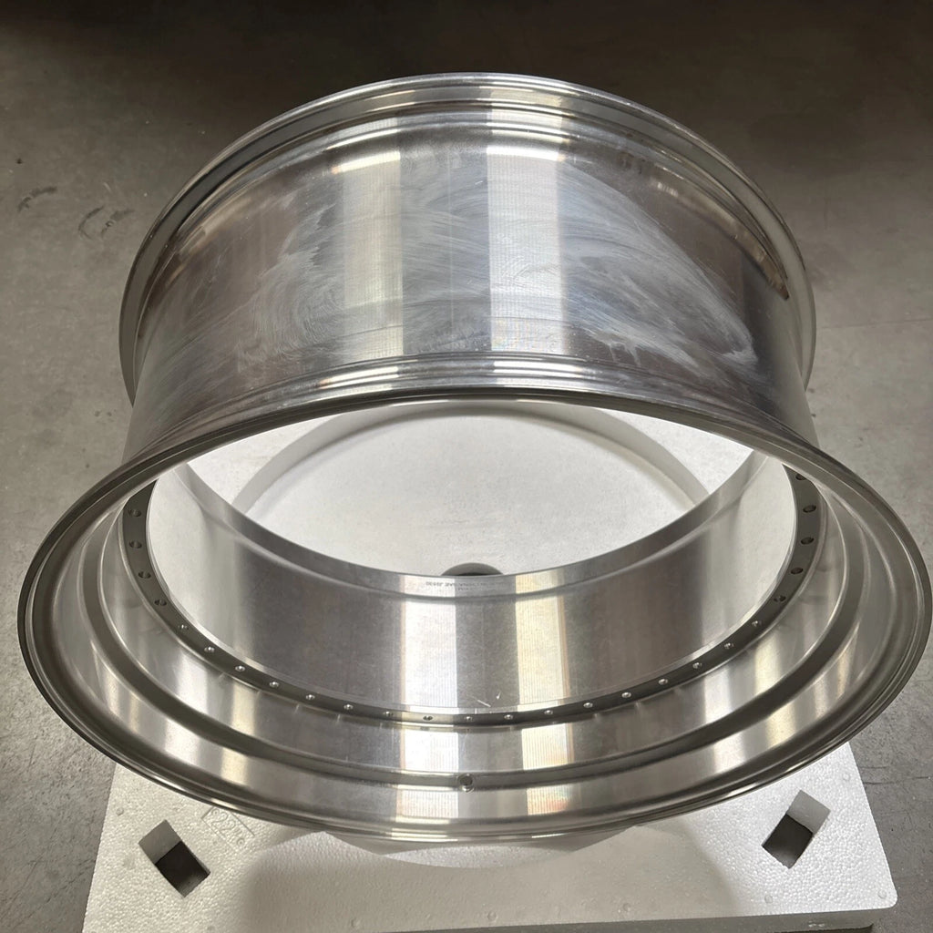 22" Step Barrel with 2.25" or 3.75" Lip Flow Form, 40 Holes US. Standard for 2-Piece Wheel, RAW or Polished