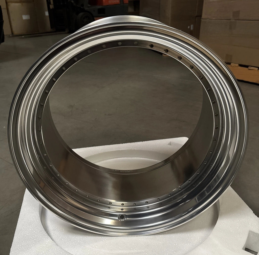 21" Step Barrel with 2.75" Lip Flow Form, 40 Holes US. Standard for 2-Piece Wheel, RAW or Polished